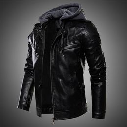 Descuento Abrigo De Cuero Con Capucha De Piel De Invierno Para Hombre 2022  en venta en DHgate.com