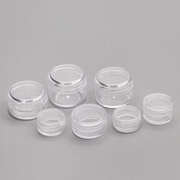 100pc 5g Plastic Pot Jar Empty Cosmetic Container With Screw Lid For Cream Sample Makeup Storage Box Nail Art Eye Shadow Powder