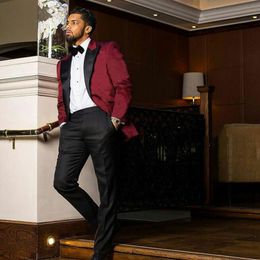 Men Suits Wedding Suits For Men Burgundy Custom Groom Tuxedos Slim Best Man Blazer Mens Jacket Prom Evening Dress Terno Masculino Costume