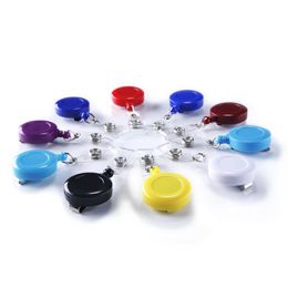 Random Colour Retractable Ski Pass ID Card Badge Holder Key Chain Reels With Metal Clip Name Tag Card Holders For School