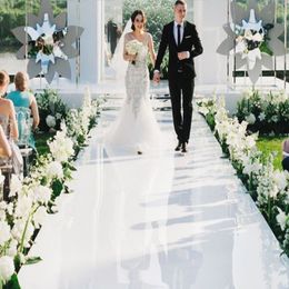 White Themes Wedding Centerpieces Party Decoration Mirror Carpet Aisle Runner For Event Stage Shooting Props Supplies