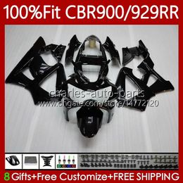 Injection Mould Body For HONDA CBR929RR CBR929 CBR 929RR 900RR 900 929 RR CC 00 01 Bodywork 68No.2 CBR900 900CC 929CC 00-01 CBR900RR 2000 2001 OEM Fairing glossy black