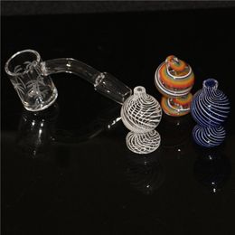 25mm XL Sundries Bevelled Edge Quartz Banger Nail & Glass Bubble Carb Caps 4mm Clear bottom bucket 14mm Male Female for dab rig
