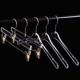 20pcs/lot Luxury Clothes Hangers Clear Acrylic Dress Hangers Transparent Shirts Holders for Man Woman Lady Kids