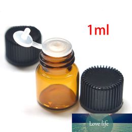 Hot Sell 10pcs 1ml Amber Glass Vials Empty Perfume Essential Oil Small Bottles with Orifice Reducer Tip