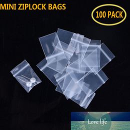 100pcs Clear Plastic Mini Jewelry Bags Small More Thicker Crystal Packing Pouches Reusable Powder Zipper Lock Sack