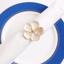 6pcs/lot Wedding simple plum 5 petals lucky flower napkin ring 201123