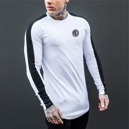 Muscleguys Brand Clothing Cotton Men's Long Sleeve T Shirt Men Slim Fit Tops Tees Fashion Autumn and Winter Casual T-Shirt 201203