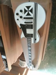 james hetfield cross guitar Canada - Custom LTD Iron Cross SW James Hetfield Signature Electric Guitar 6 string EMG Pickups white color with