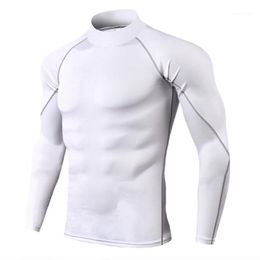 Running Jerseys Men's Sportswear T-shirt, Solid Color Long Sleeve Mandarin Collar Sports T-shirt Men Shirt1