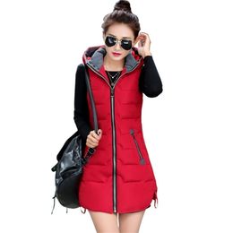 Autumn Winter Vest Women Waistcoat Female Sleeveless Jacket Hood Warm Long Vest Jacket Colete Feminino Plus Size 5XL C3727 201214