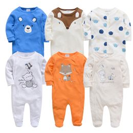 Kavkas 6 pcs/set Baby Rompers roupa de bebes Newborn Baby Boys Girls Clothes Summer Cotton Romper 3M Infant Clothing 201029