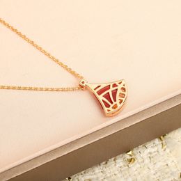 S925 silver top quality pendant necklace with white shell and red agate sparkly diamond for women wedding Jewellery gift have box stamp PS7308