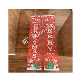 Couplet Flag Christmas Thanksgiving Halloween Decoration Flag 180X30CM Printing Polyester Home Garden Decoration