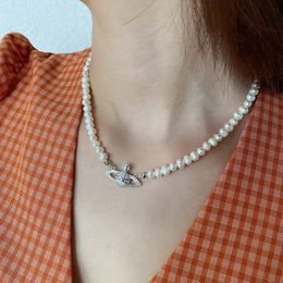 Planet pearl short necklace female 925 sterling silver Jewellery niche ins style luxury choker birthday gift 201013