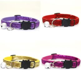 Cloth Sequins Dog Collar Small Bell Dogs Cat Buckle Collars Multi Color Pet Accessories Comfortable Fashion Hot Sale 1 35qq G2