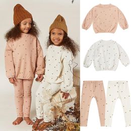 Autumn Winter Kids Pyjama Sets Kids T shirts+Leggings 2 Pcs Clothing Sets Girls Clothing Christmas Boys Clothing 201127