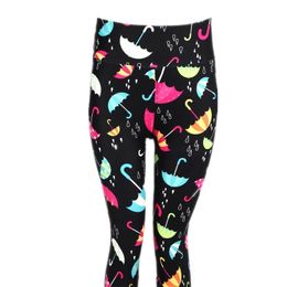 New 230gsm butter super soft fitness stretch pants fashion mom daughter Colourful cute umbrella leggings 201203