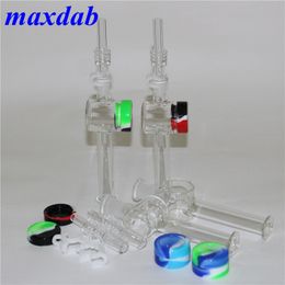 10mm 14mm Hookah nectar NC Kit Dab Straw Tips with silicone container jar For Glass Water Bongs Pipes