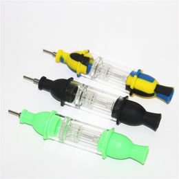 smoking silicone Nectar kits With 10mm Titanium Tip Quartz Portable For Dab Rigs