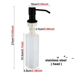 300ML Kitchen Sink Soap Dispenser Black ABS Detergent Liquid Soap Lotion Dispensers Stainless Steel Head HomeTools RRA11740