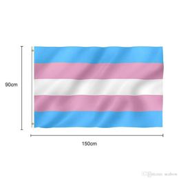 Transgender Flag 3x5 FT Pride Gay Banner 90x150cm Double Stitched Pink Blue Polyester with Brass Grommets