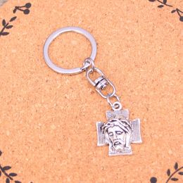 Fashion Keychain 28*22mm cross jesus Pendants DIY Jewellery Car Key Chain Ring Holder Souvenir For Gift