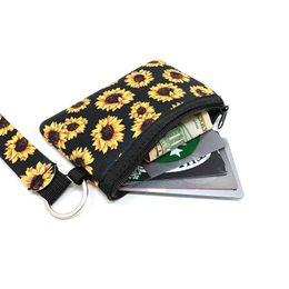 2021 Sunflower Leopard Cow Flower printed MultiFunction Neoprene Passport Cover ID Card Holder Wristlets Clutch Coin Wallet FAST SHIP