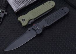 High Quality 446 Survival Folding Knife 440C Black Titanium Coated Drop Point Blade Nylon Plus Glass Fibre Handle Tactical Knives