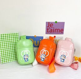 leather handbag wholesale Canada - Children pu leather handbag cute cartoon letter print baby waist bag girls bags factory supply