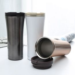 500ml Car Coffee Mug Double Wall Stainless Steel Insulated Vacuum Thermos Cup Travel Tea Water Thermal Bottle Tumbler Thermocup 201029