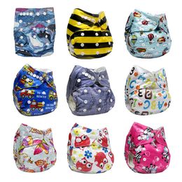 59 Colors Kids Boy and Girls Waterproof Adjustable Diaper Pant Cartoon Animal Print Baby Reusable Washable Cloth Diaper M3049