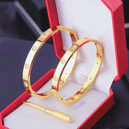 Liebe Armband Armreifen Frauen Männer 4CZ Titan Stahl Schraube Schraubendreher Armbänder Gold Silber Rose Nagel Armband Schmuck