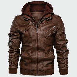 New Men's Leather Jackets Autumn Casual Motorcycle PU Jacket Biker Leather Coats Brand Clothing EU Size DQ165 201026