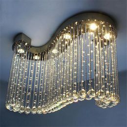 UPS S design modern Pendant Lamps living room L800/1000/1600mm Crystal chandeliers S-shaped crystal Indoor Lighting for Bar bedroom corridor
