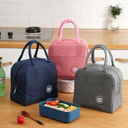 Storage Bags Portable Insulated Lunch Bag For Picnic School Thickened Simple Drink Fresh-Keeping Cooler Box Organizer