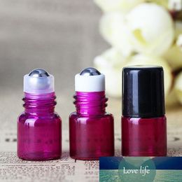 Newest 1ML Red Roll On Bottles Black Cap Mini Rollon Metal Roller Ball Bottles For Essential Oil Liquid fragrance