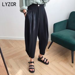 Wide Leg Loose Pants Female Trousers Spring Stright Harem Pants Women White High Waist Pants For Women Office Trousers 201031