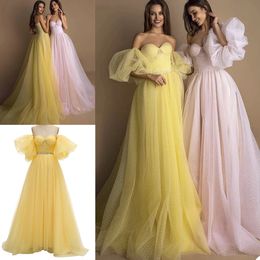 Elegant Evening Dresses Sexy Sweetheart Appliques Lace A Line Prom Gowns Custom Made Lace-up Back Sweep Train Special Occasion Dress