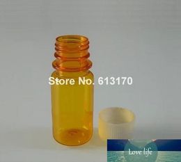 Free Shipping 20g 20ml 100pcs/lot Empty Pill Medicine Bottles PET Liquid Bottles Plastic Packaging Bottle Yellow with White Lids