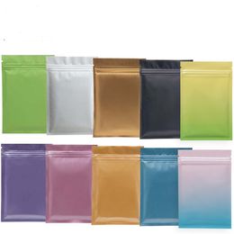 100pcs Aluminium Foil Plastic Packaging Mylar Bags Coloured Rsealable Zipper Seal Packing Bag Matte Zip Lock Sample Power Pouches