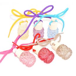 4ML DIY Empty Aromatherapy Essential Oil Pendant Perfume Bottle Colorful Car Rear View Mirror Hanging Ornament Bottles 200pcs
