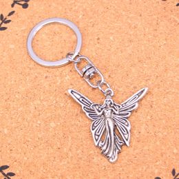 Fashion Keychain 38*37mm butterfly angel Pendants DIY Jewelry Car Key Chain Ring Holder Souvenir For Gift