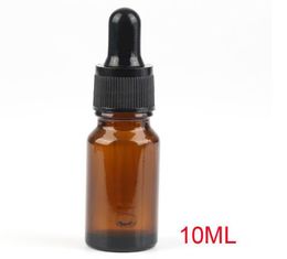 High Quality Thick 10ml Glass Amber Bottles 1/3OZ Brown Dropper Bottles for Essence Eliquid