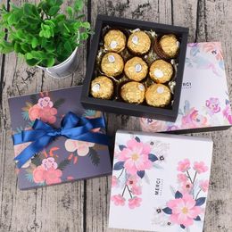 Gift Wrap 3 Style 10 Pcs FLOWER Pink Gorgeous Paper Box Candy Cookie Christmas Decoration Kraft Wedding Party Favor1