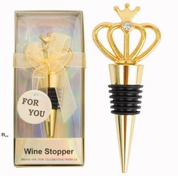 Diamond Crown Wine Stopper Silver Stoppers Home Kitchen Bar Tool Metal Seal Stoppers Wedding Guest Gifts ZZF13887