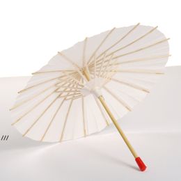 NEWClassical White Bamboo Papers Umbrella Craft Oiled Paper Umbrellas Blank Painting Bride Wedding Parasol Stage Decoration RRB13138