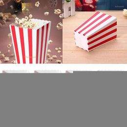 -Regalo Wrap 12pcs Red Striped Paper Paper Caselle Popcorn Favore per Candy Weddy Party Borse Forniture Food Decor di Natale Compleanno X4e8