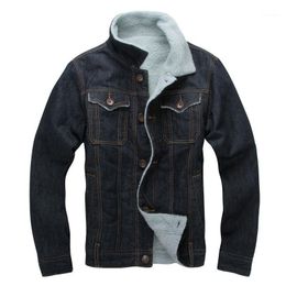 Wholesale- 2017 New Winter New Fleece Thicken jeans Jacket Casual Denim Coat For male Warm Loose Denim Jacket with Oversized Collar 1015041