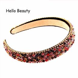 Handmade Luxury Hairband Colorful Crystal And Diamante Headband Hairpiece For Women Wedding Elegant Hair Jewelry Y200409